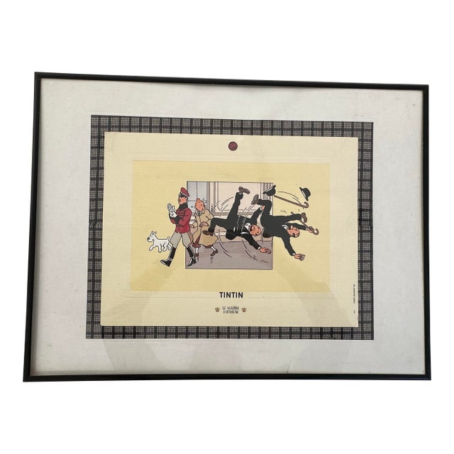 1990s Tin Tin Illustration Poster For Sale