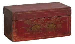 Antique Red Case with Floral Details, 1900s