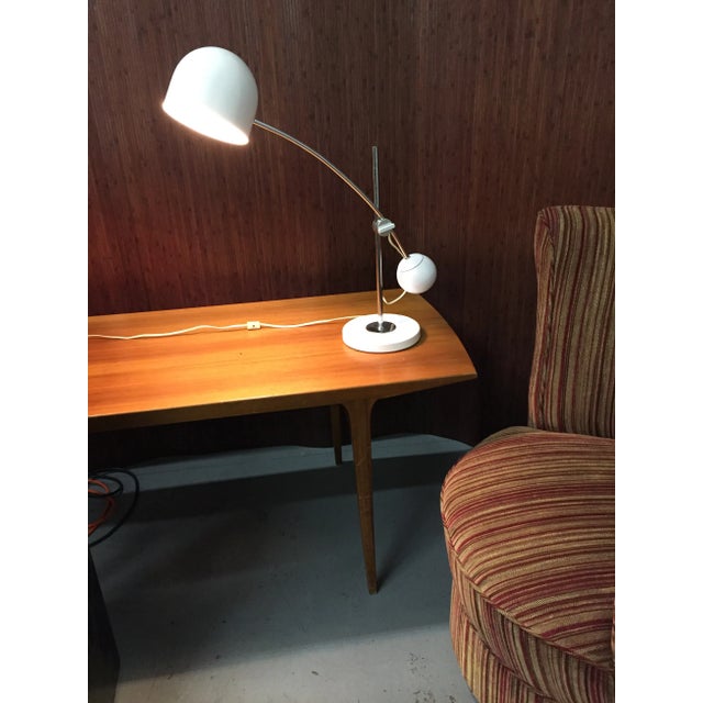 1970s White Arch Counterbalance Desk Lamp For Sale - Image 11 of 11