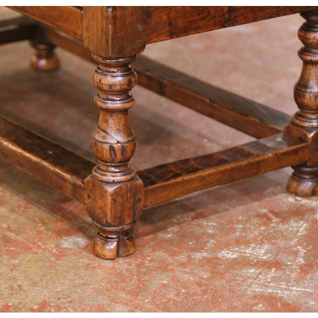 19th Century Spanish Walnut Two-Drawer Chest With Diamond-Pattern Carving For Sale - Image 11 of 12