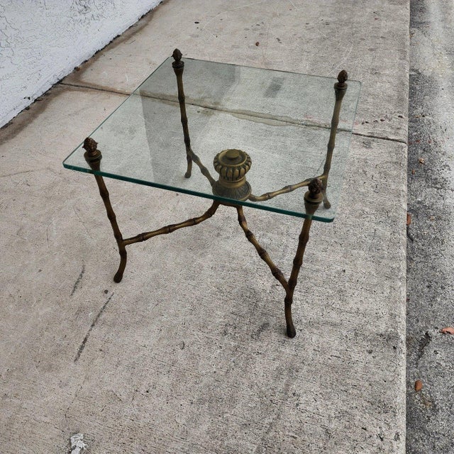 Bagues Style Faux Bamboo End Table 1960s For Sale - Image 11 of 12