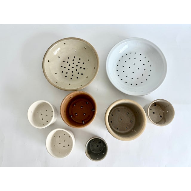 Tan Vintage French Terracotta Faisselle Strainer Bowl For Sale - Image 8 of 8