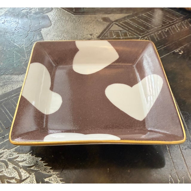 Late 20th Century Marie Daage Trinket Dish With Hearts For Sale - Image 5 of 12