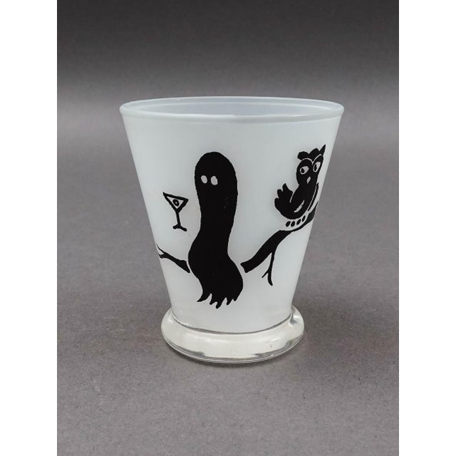 Mid 20th Century Mid 20th Century Federal Glass Friendly Spirits Ghost Barware Glasses- Set of 6 For Sale - Image 5 of 8