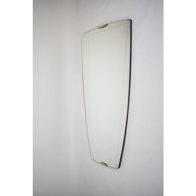 Vintage Mirror with Brass Clasps, 1950s For Sale - Image 4 of 7