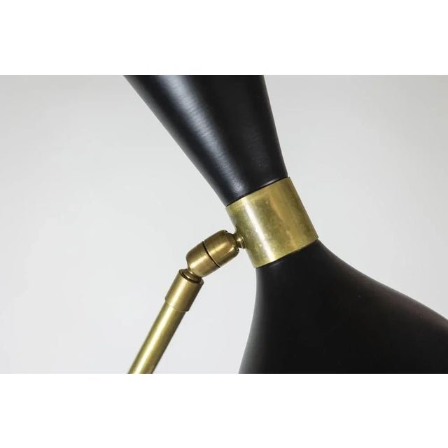 Floor Lamp in Perforated Sheet Metal and Gilded Brass, 1960s For Sale - Image 4 of 8