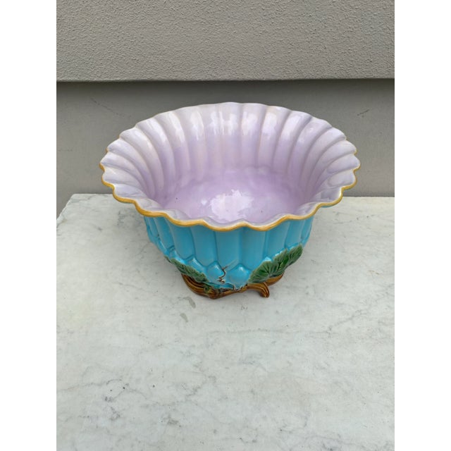 19th Century English Majolica Floral Jardiniere Minton For Sale In Austin - Image 6 of 8