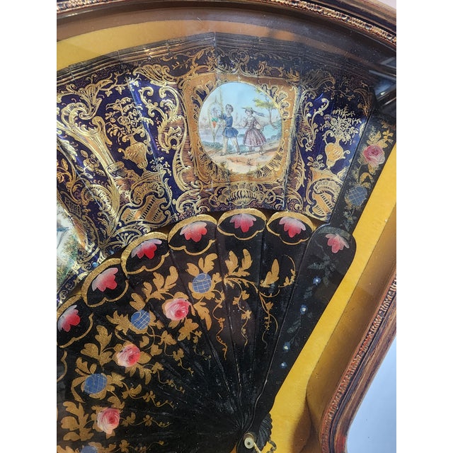 Antique 19th Century Lady's Fan Framed and Mounted For Sale - Image 10 of 12