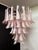 Huge italian vintage murano chandelier made by 52 glass petals (pink and white “lattimo”) in a chrome frame. period: late...