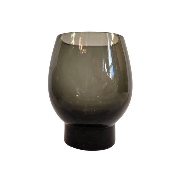 Mid 20th Century Holmegaard Per Lütken Smoky Lowball Tumblers With Ribbed Pedestal – Set of 6, Mid-Century Danis For Sale In Baton Rouge - Image 6 of 17