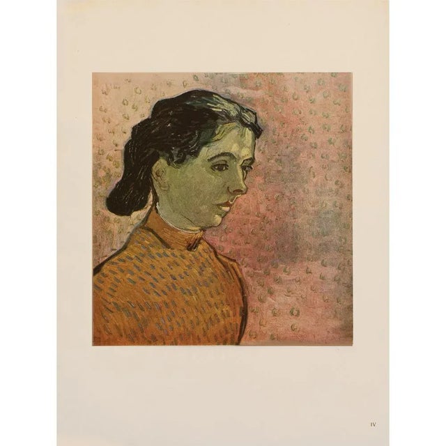 Paper 1947 After Van Gogh "Portrait of Young Girl on Pink Background", First Edition Parisian Print For Sale - Image 7 of 8