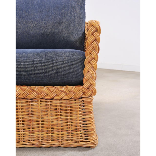 Set of Three Bielecky Brothers Rattan and Wicker Lounge Chairs For Sale - Image 12 of 18