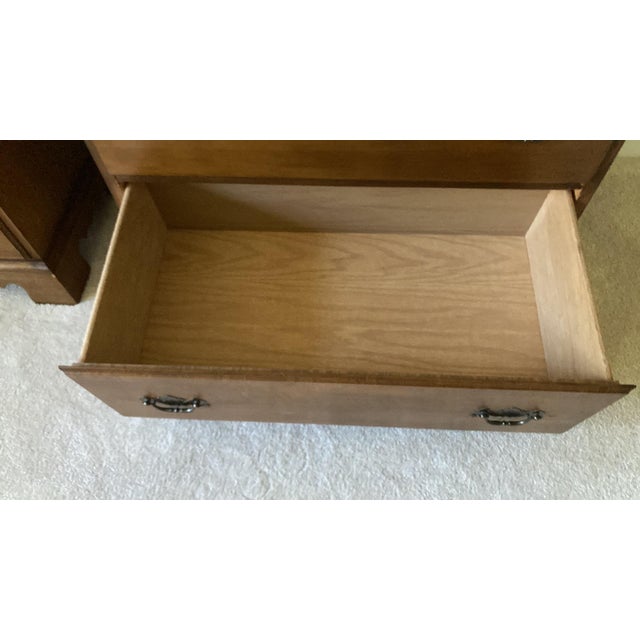 Chestnut Pair of Vintage Early American Maple Bachelor Chests For Sale - Image 8 of 12