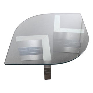 1970s Chrome + Glass Coffee Table For Sale