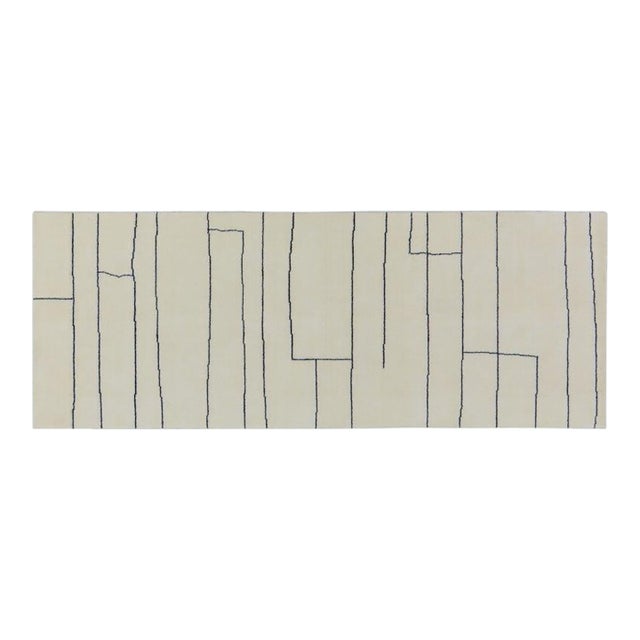 New Moroccan Azilal Professional Hand Knotted Wool Rug, 2'8x7 For Sale