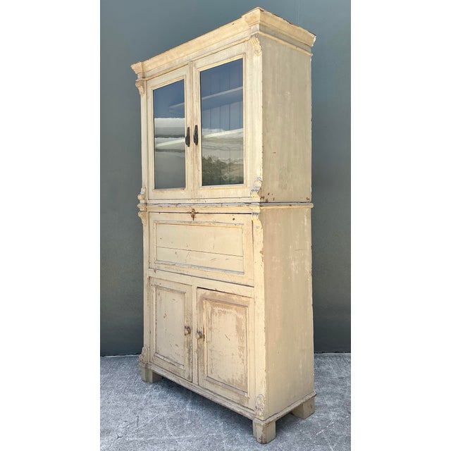 Vintage Distressed Drop Front Secretary Cabinet For Sale - Image 12 of 12