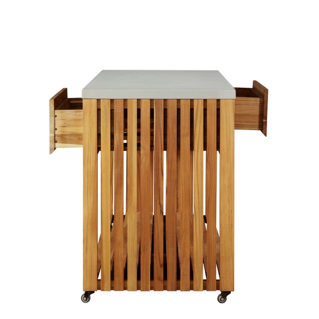 Brown Eclipse Outdoor Solid Teak Wood Kitchen Island For Sale - Image 8 of 10