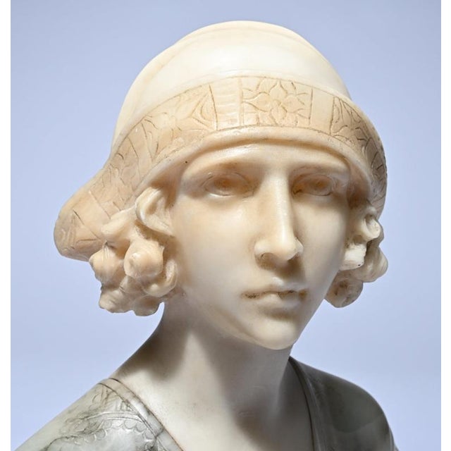 Michelotti, Female Bust, 20th Century, Marble For Sale - Image 9 of 10