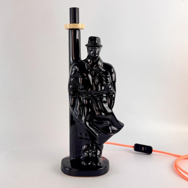 Vintage Detective Ceramic Table Lamp, 1980s For Sale - Image 6 of 18