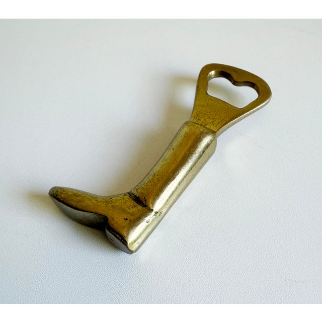 Mid-Century Modern Vintage Brass Riding Boot Bottle Opener For Sale - Image 3 of 7