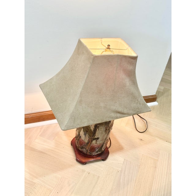 Vintage Handmade Louisiana Cypress Swamp Scene Pottery Table Lamp For Sale - Image 10 of 11