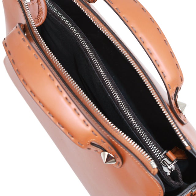 Fendi "By the Way" Medium Brown Leather Calfskin Boston Crossbody Bag, 2022. For Sale - Image 13 of 18