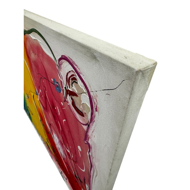 Sculpture Materials 1980s Pair of Oversized Jack Compton Colorful Abstract Mixed Media Paintings on Canvas 60x46" For Sale - Image 7 of 17