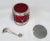 Vintage Sterling Silver & Ruby Glass Figurative Drum Jam Jar For Sale - Image 9 of 13
