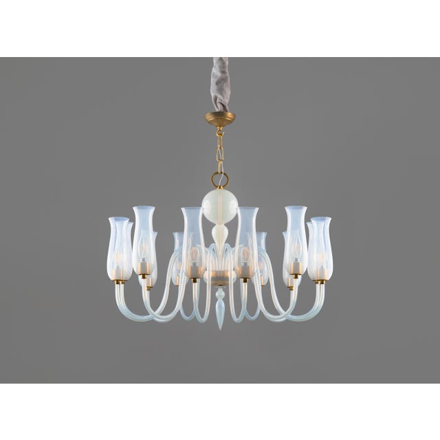 Art Deco Murano Glass Chandelier by Flavio Poli for Seguso Vetri d'Arte, 1950s For Sale - Image 6 of 14