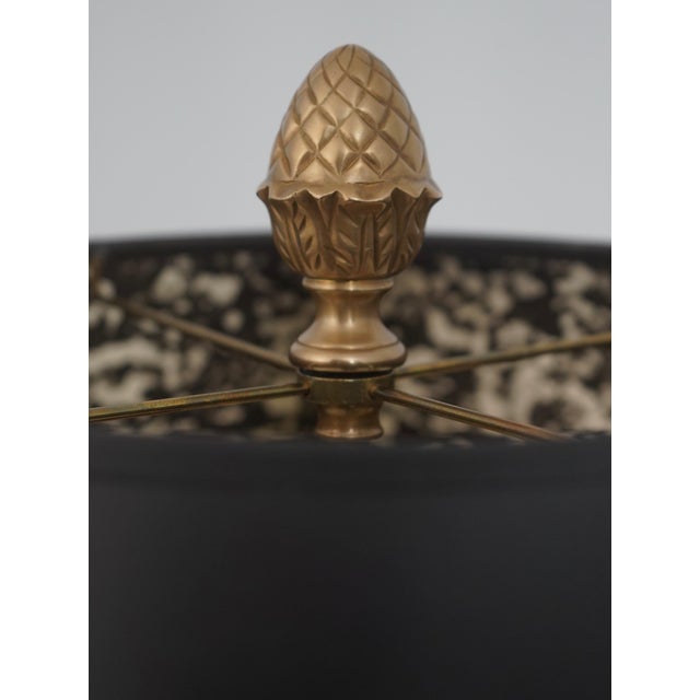 Chapman Manufacturing Company 1970s Chapman Empire Style Brass Table Lamp W/Shade For Sale - Image 4 of 11