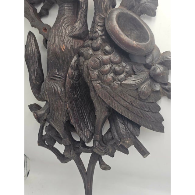 Carved Hunting Bas-Relief of a Fox and a Pheasant, 1920s For Sale - Image 3 of 13