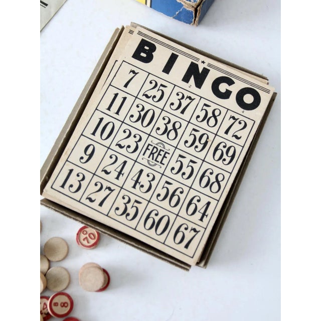 Vintage 1936 Milton Bradley Bingo Game Set For Sale - Image 4 of 9