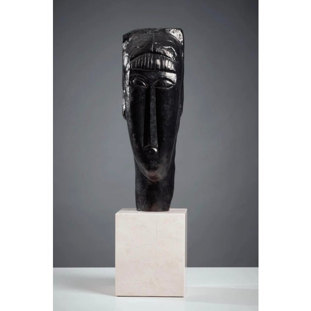 Amédéo Modigliani, Head of a Young Girl with Bangs, 1970, Bronze For Sale - Image 9 of 10