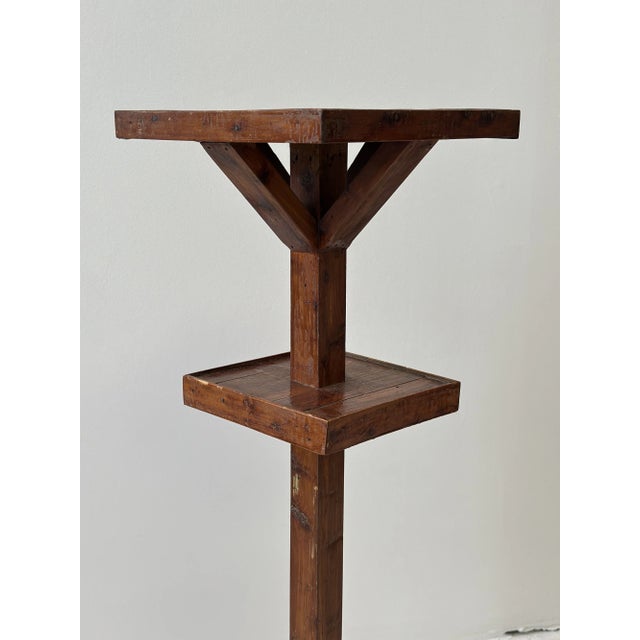 Vintage Constructivist Parquetry Tiered Wood Pedestal Stand, Circa 1940s-50s For Sale - Image 12 of 18
