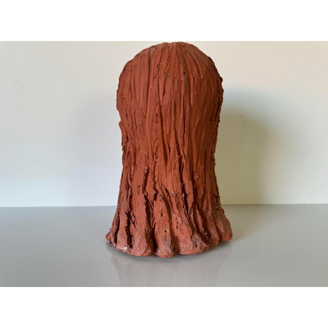 1980s Vintage Terracotta Sculpture Bust of a Young Girl For Sale - Image 5 of 10