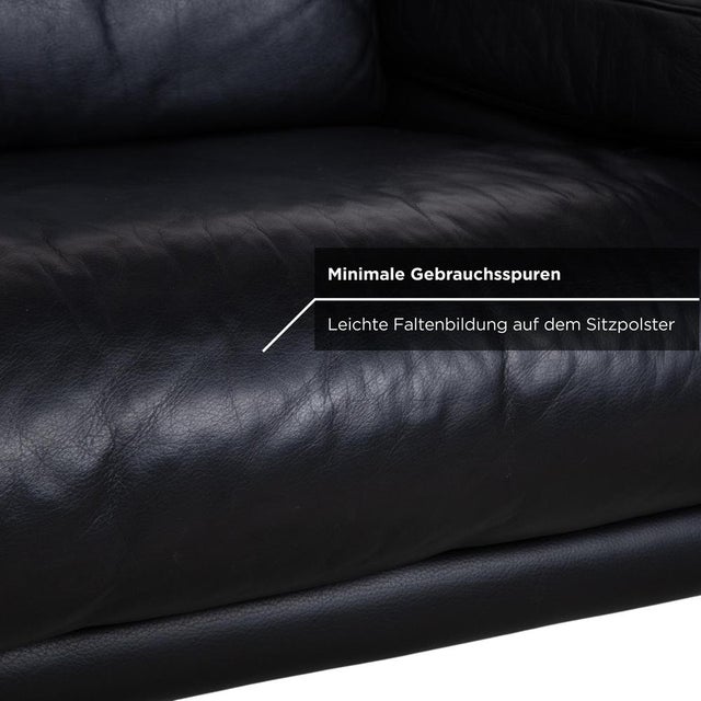 Black Model 6500 2-Seater Sofa in Black Leather from Rolf Benz For Sale - Image 8 of 14