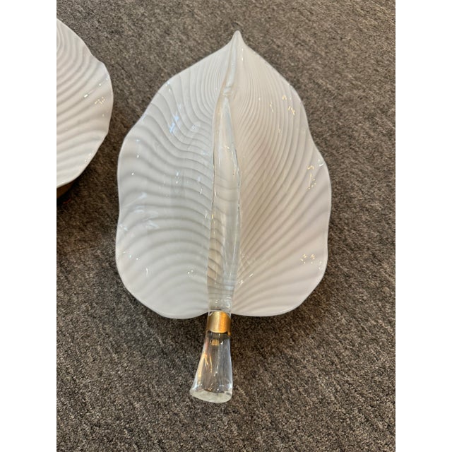 Late 20th Century Pair of Murano Glass Gold Leaf Sconces For Sale - Image 4 of 7