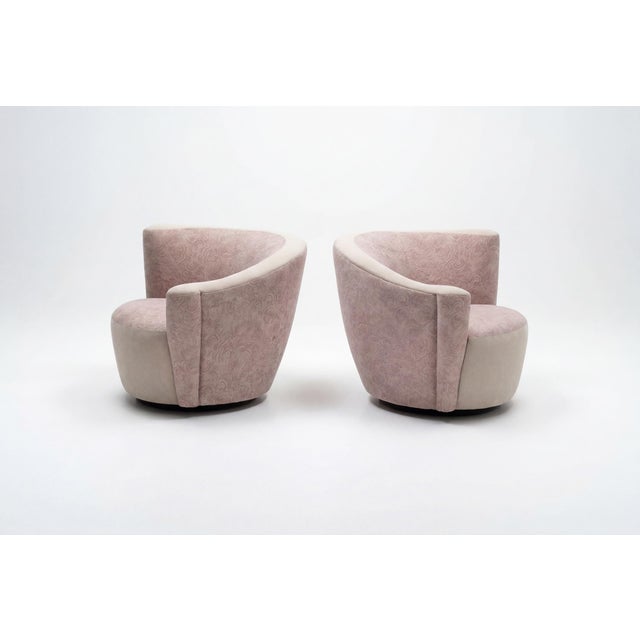 Pair of Vladimir Kagan Nautilus Swivel Chairs For Sale - Image 9 of 10