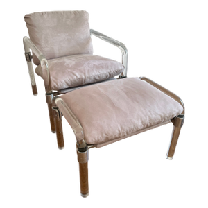 1980s Jeff Messerschmidt Pipeline Series Chair With Ottoman/Foot Stool