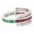 Natural Emerald Ruby Diamond Multi-Stone Spinner Band Ring in 925 Silver, Size 6 For Sale