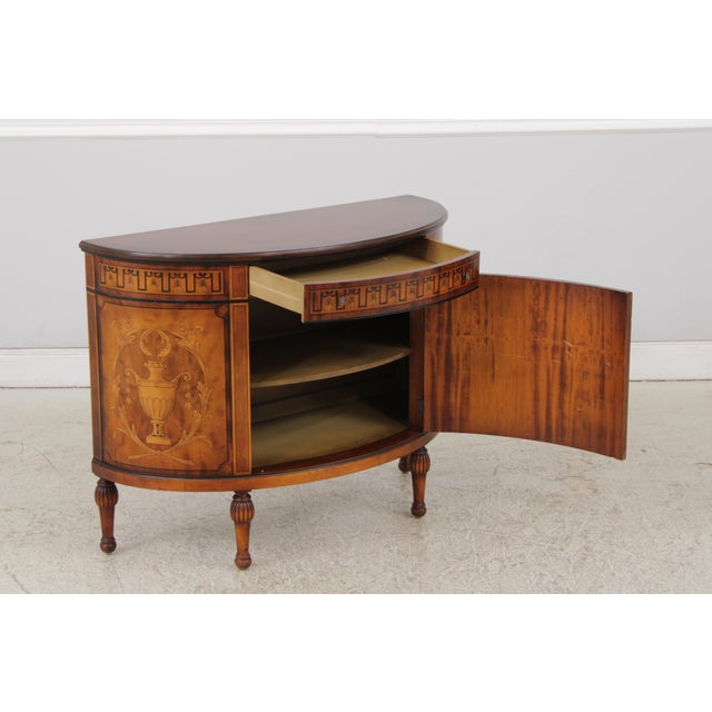 Stiehl Vintage 1 Drawer Commode Demilune Cabinet For Sale - Image 4 of 18