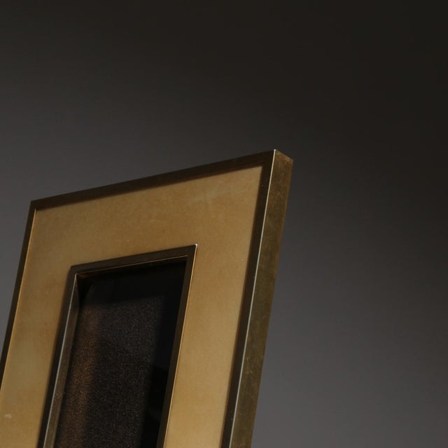 Brown Lacquered Goatskin Parchment Picture Frame by Aldo Tura, Italy, 1970s For Sale - Image 8 of 11