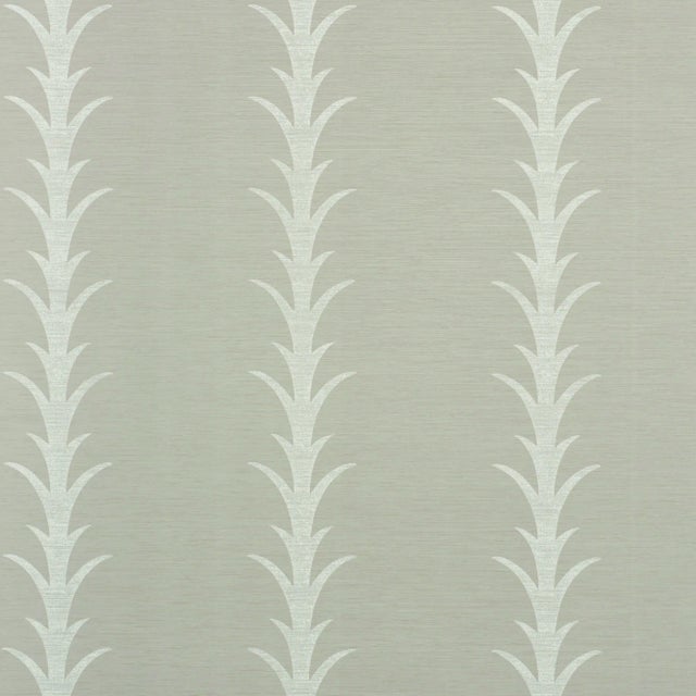 Contemporary Sample - Schumacher X Celerie Kemble Acanthus Stripe Vinyl Wallpaper in Grey For Sale - Image 3 of 3