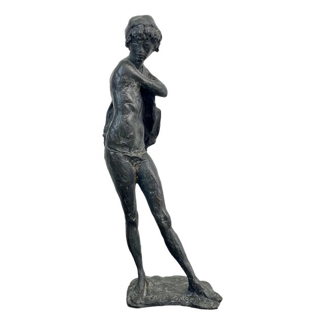 Augusto Murer, Boy with a Drape, 1980, Bronze For Sale