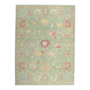 Colorful Oushak Area Rug - 10'01 X 13'09
