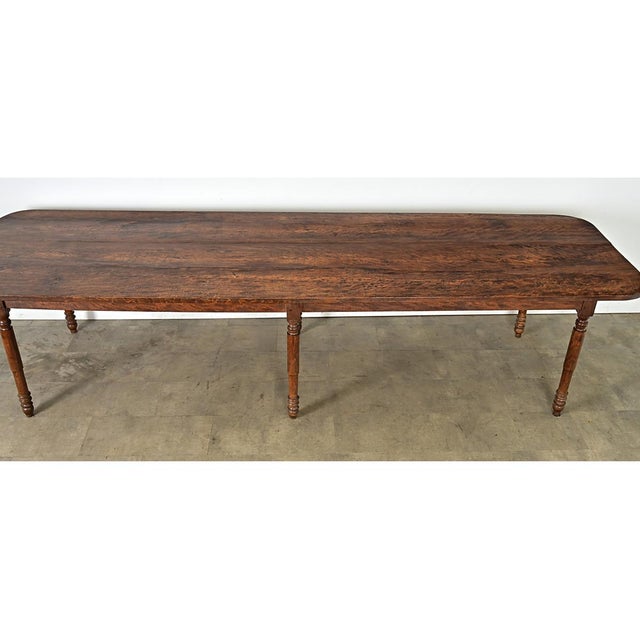 Brown French 19th Century Two-plank Top Farm Table For Sale - Image 8 of 14