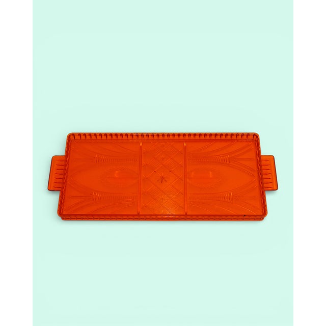 Orange Vintage Polish Space Age Dessert Trays, 1973, Set of 5 For Sale - Image 8 of 18