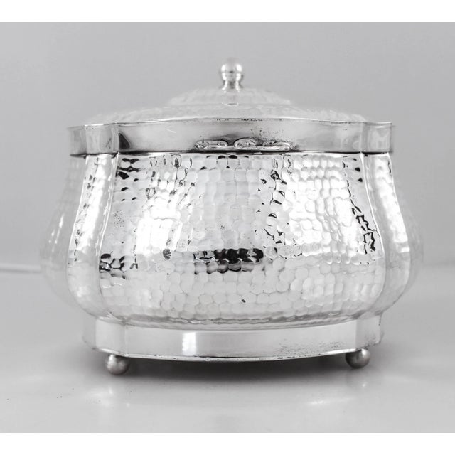 Traditional Sterling Hammered Etrog Box For Sale - Image 3 of 7