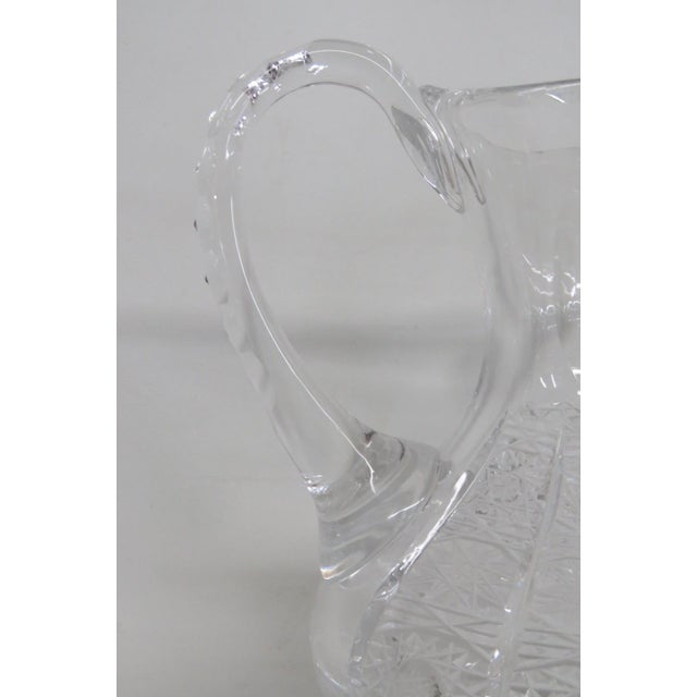 Mid 20th Century Queen Lace Blown Cut Glass Lead Crystal Pitcher Round Bowl Shape Bohemia For Sale - Image 11 of 18