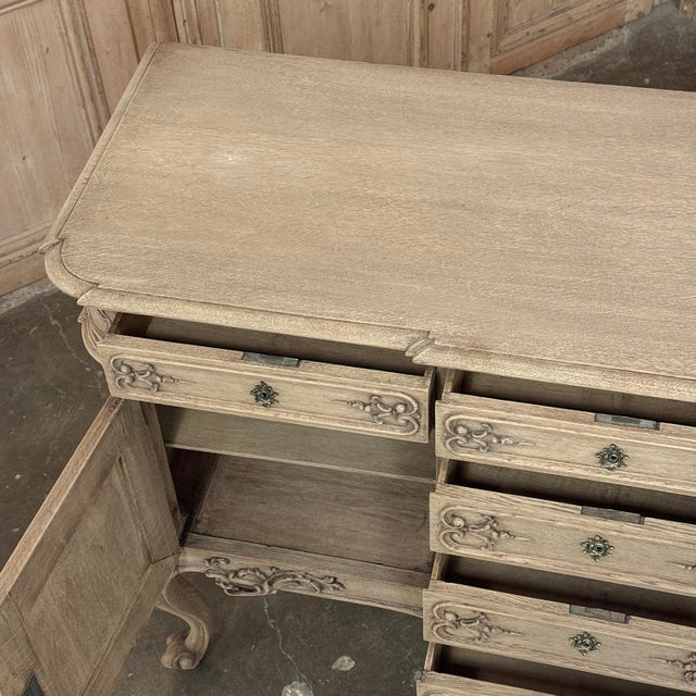 Antique Liege Regence Style Country French Buffet ~ Credenza in Stripped Oak For Sale - Image 17 of 18